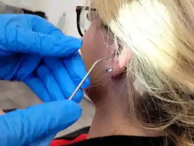 Earwax removal in progress at The Foot Chamber